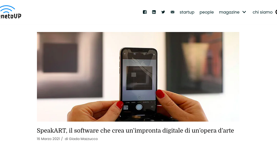 VenetoUP: SpeakART, the software that creates a digital fingerprint of an artwork