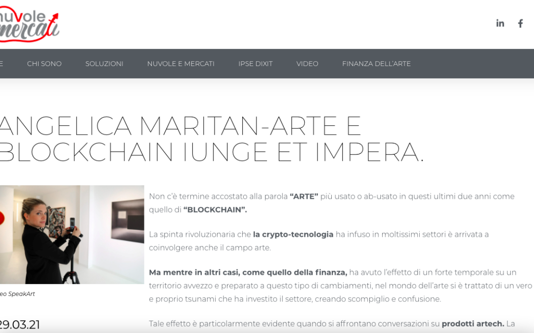 Nuvole e Mercati: Angelica Maritan – Arte e blockchain iunge et impera